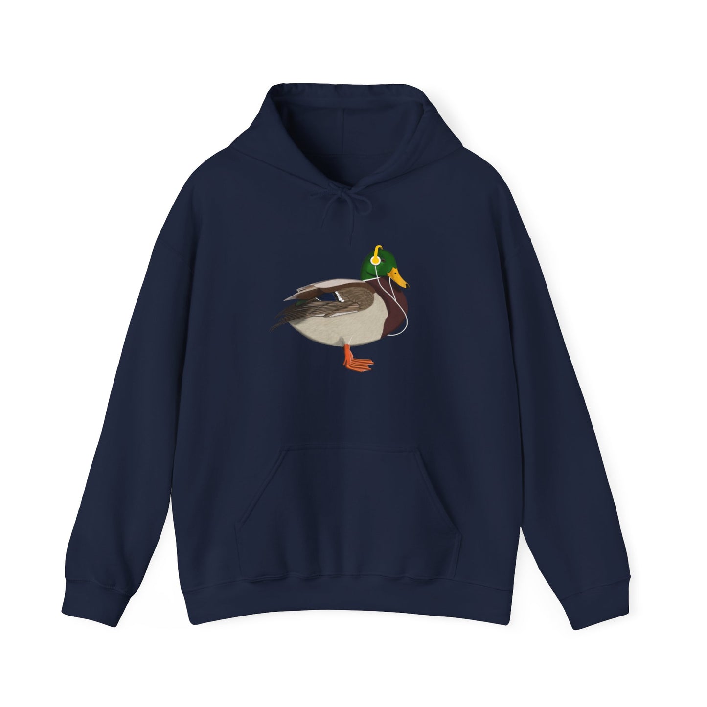 Mallard with Music Headphones Bird Birdwatching Birdlover Hoodie