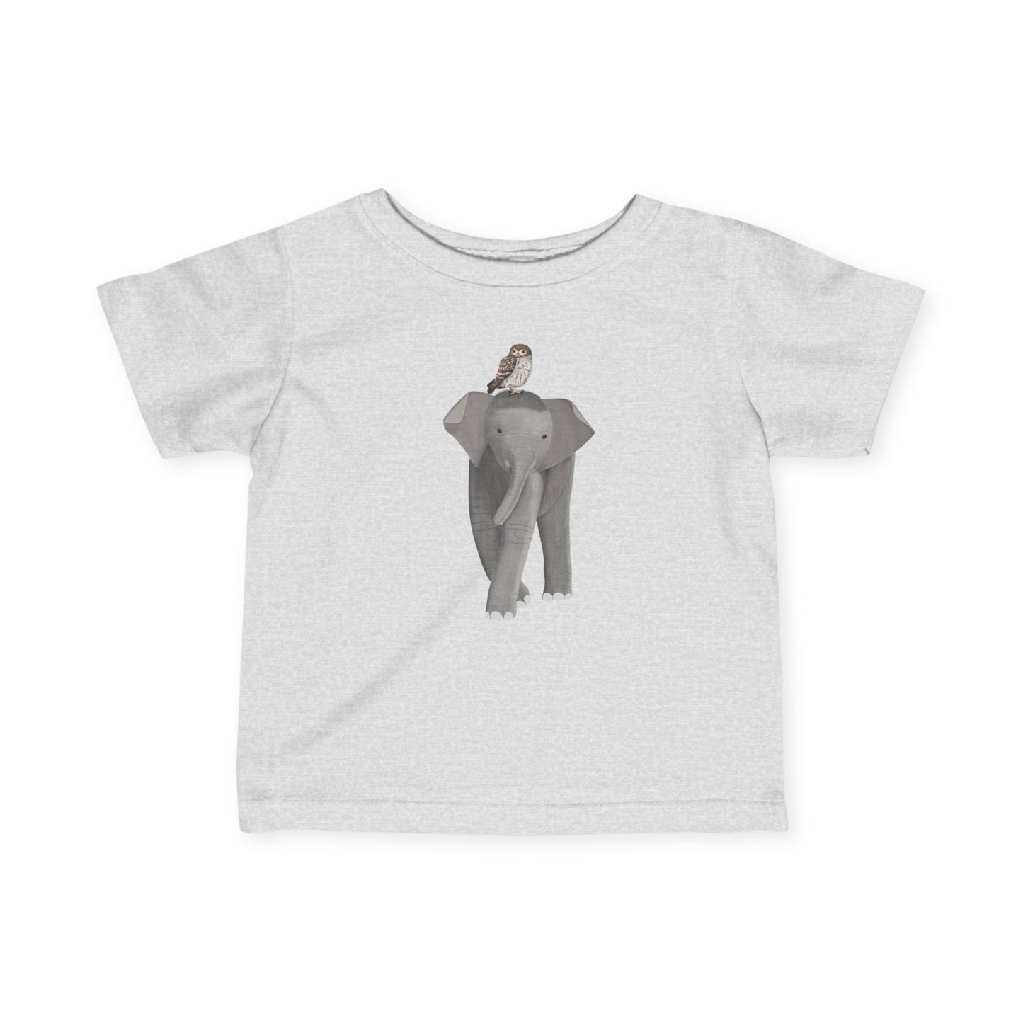 Elephant with Little Owl Bird Baby & Toddler T-Shirt