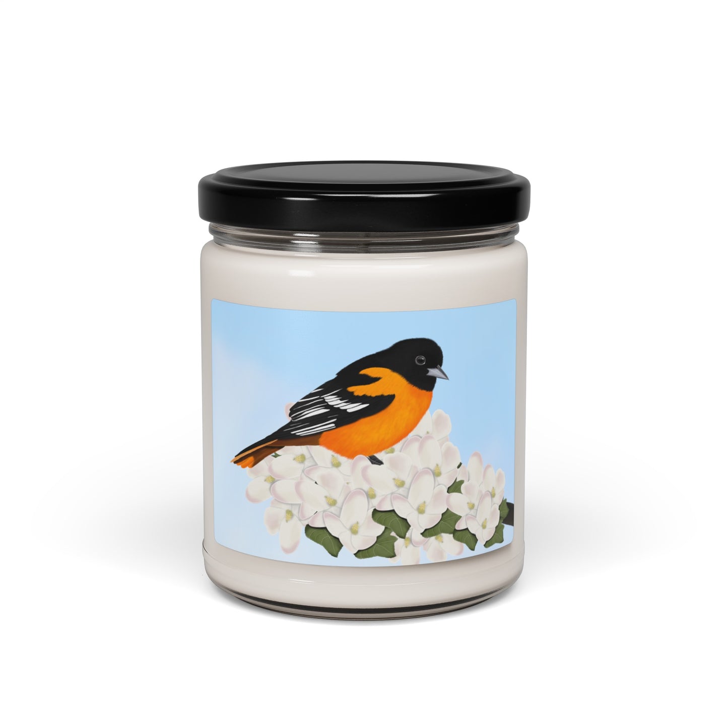 Baltimore Oriole Bird Art Scented Soy Candle, 9oz