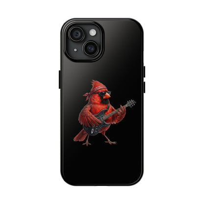 Cardinal with Guitar iPhone Case – Premium Tough Phone Cover Black
