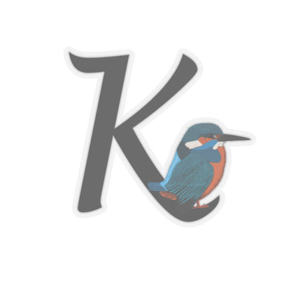 Kingfisher Letter K Bird Kiss-Cut Sticker