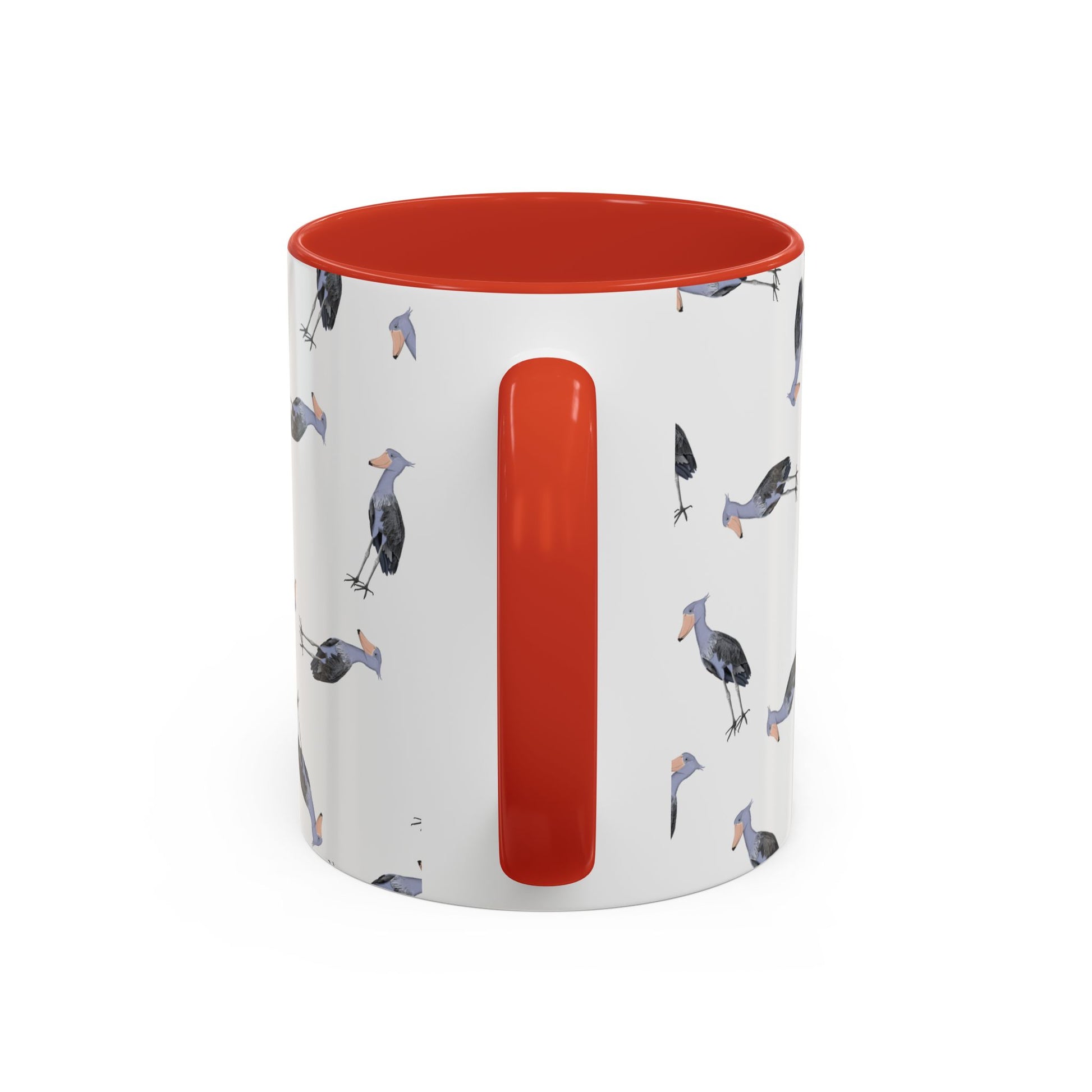 Schuhschnabel Tasse mit Streumuster | Vogelmotiv Kaffeebecher für Vogelbeobachter & Naturfreunde – Accent Coffee Mug and Birds Design style