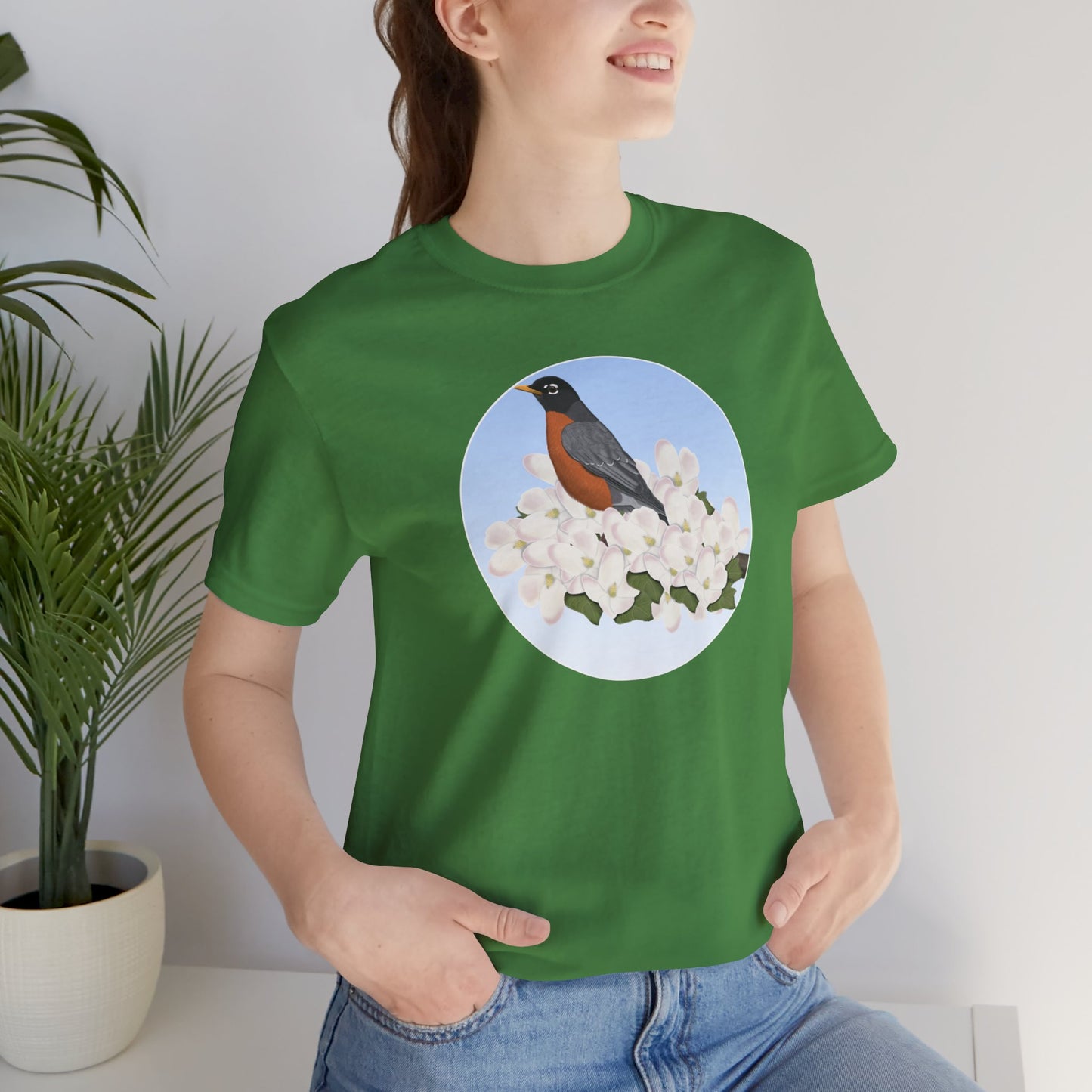 American Robin and Spring Apple Blossoms Bird T-Shirt