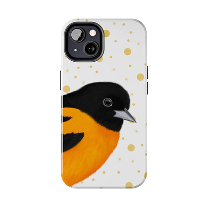 Baltimore Oriole Bird Art Tough Phone Case White