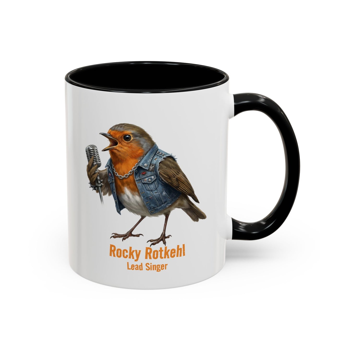 Rocky Rotkehl (Vocals) – Die Gartenvögel Offizieller Fan-Becher | Zweifarbige Premium Keramiktasse
