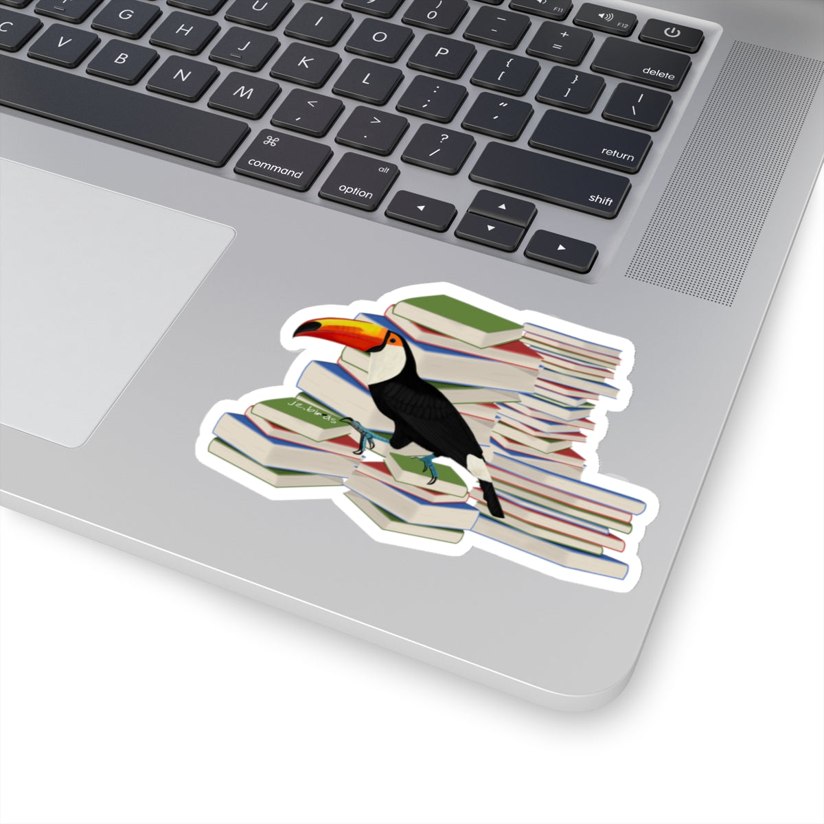 Toucan Bird and Books Birdlover Bookworm Sticker