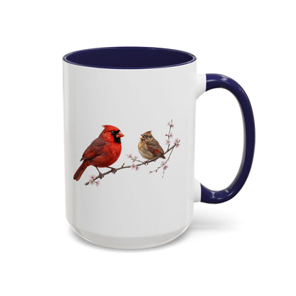 Northern Cardinal & Fledgling Two-Tone Mug | Spring Bird Lover Gift