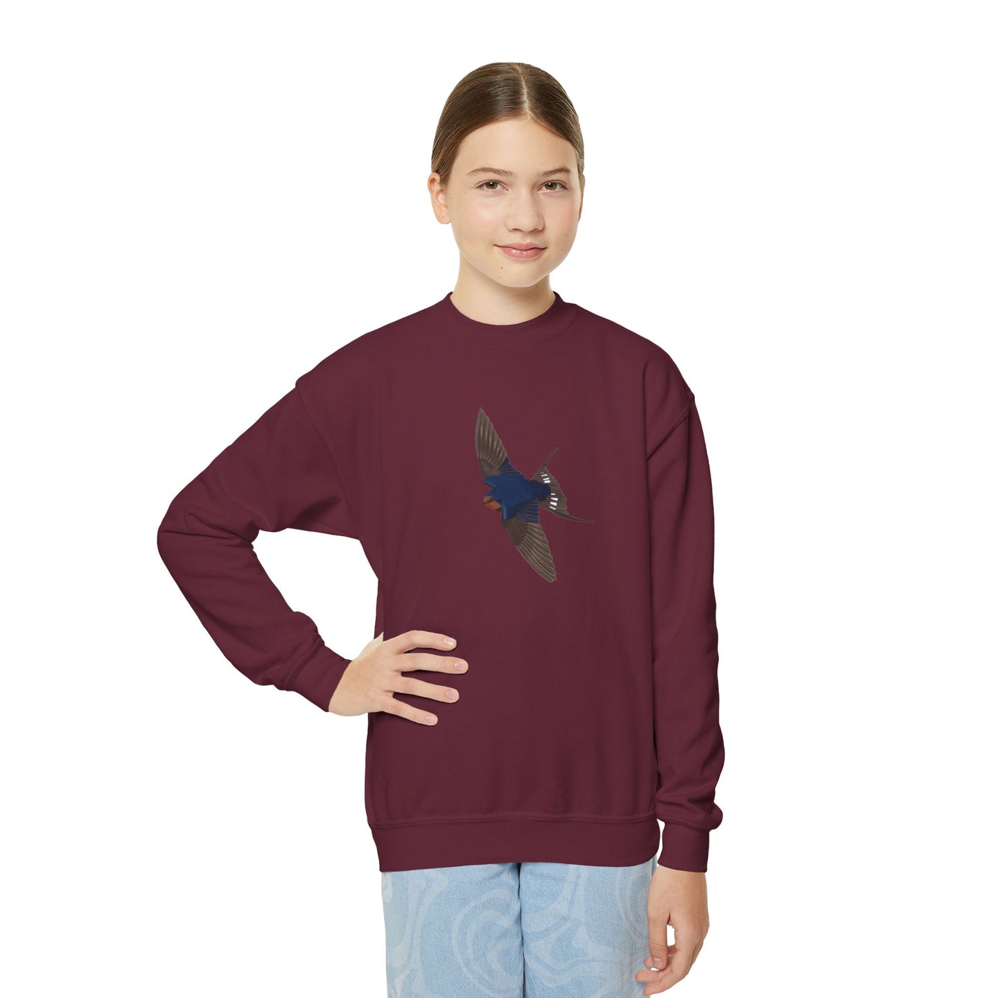 Barn Swallow Bird Birdwatching Youth Crewneck Sweatshirt