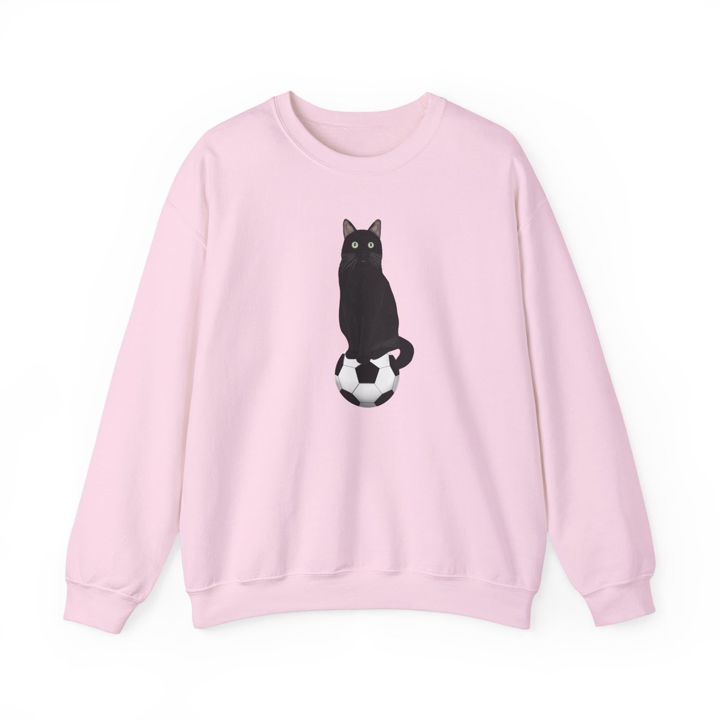 Black Cat with Soccer Cat Lover Sweatshirt