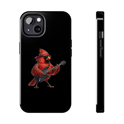 Cardinal with Guitar iPhone Case – Premium Tough Phone Cover Black