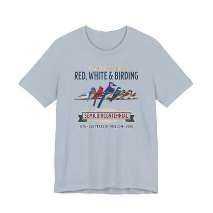 Red, White & Birding Vintage T-Shirt | US 250th Anniversary Backyard Birds