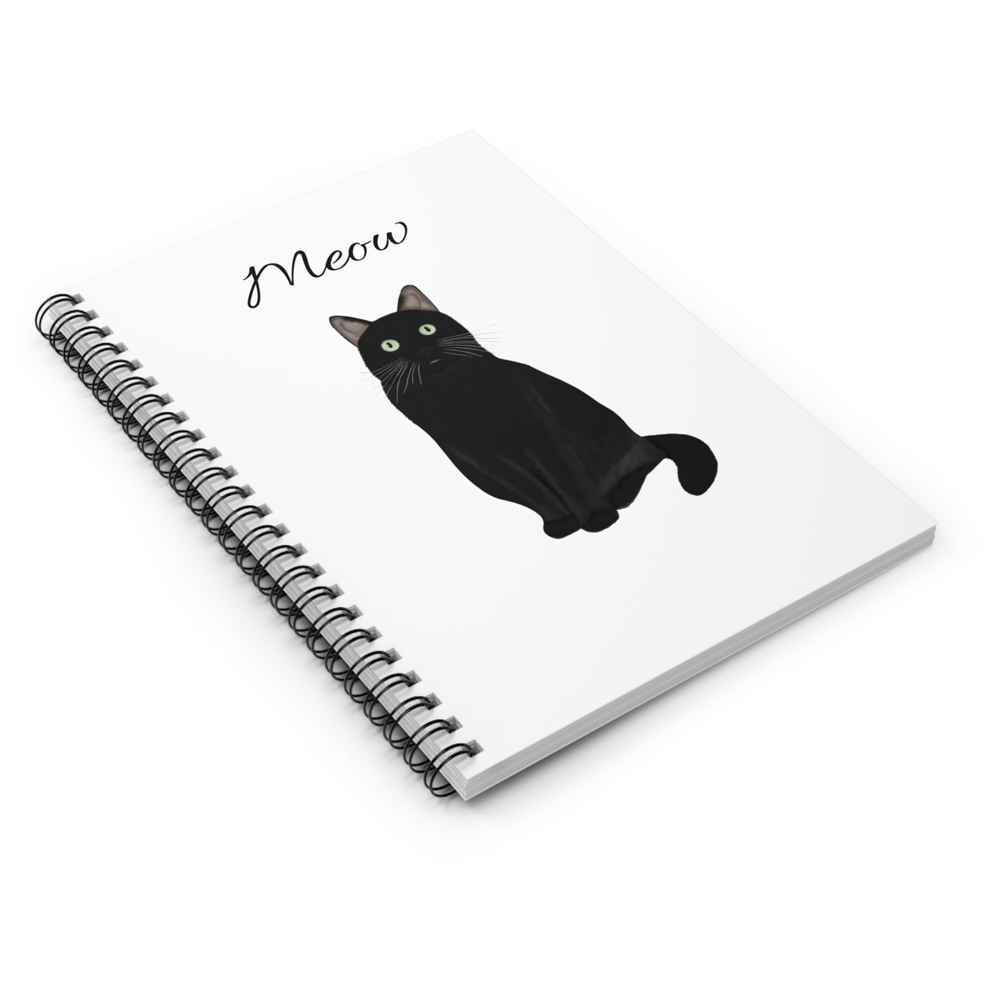 Black Cat Lover Spiral Notebook Ruled Line 6" x 8"