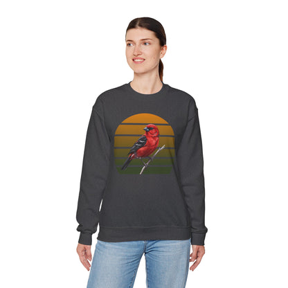 Scarlet Tanager Sweatshirt | Bird Watcher Crewneck | Unisex Songbird Gift for Bird Lovers