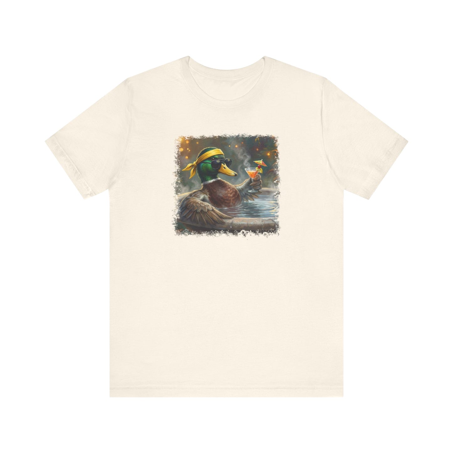 Funny Mallard T-Shirt | Bird with Sunglasses & Drink | Unisex Summer Tee
