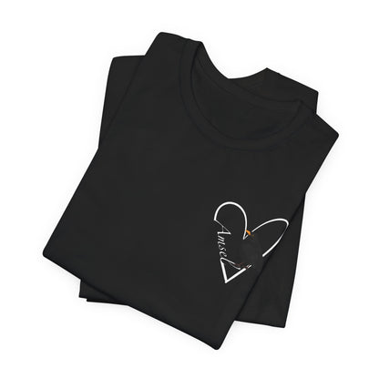 Amsel Vogel Singvogel T-Shirt mit Herz