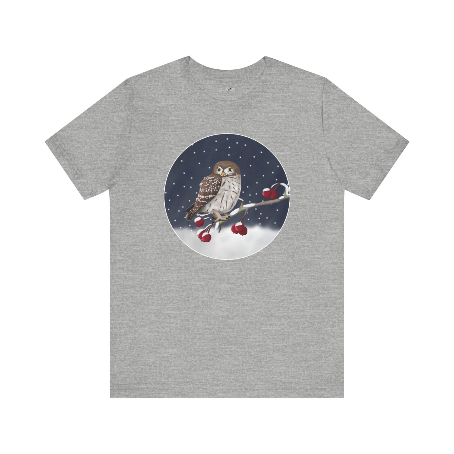 Owl on a Winter Branch Birdwatcher Christmas Bird T-Shirt