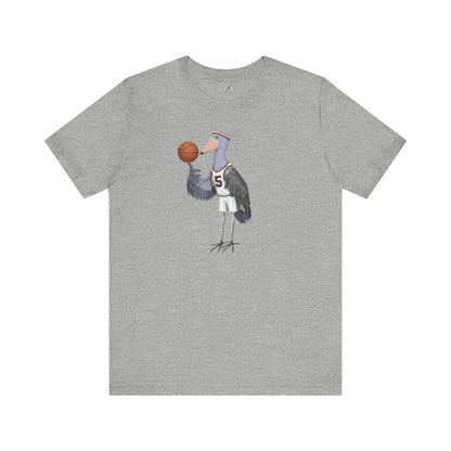 ハシビロコウの面白いバスケットボール鳥Tシャツ - ユニークなバスケットボールファンへのギフト - 選手とファンのための柔らかいユニセックスTシャツ