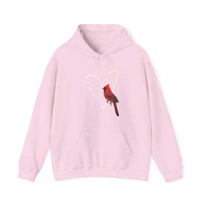 Cardinal Heart Bird Birdwatching Birdlover Hoodie