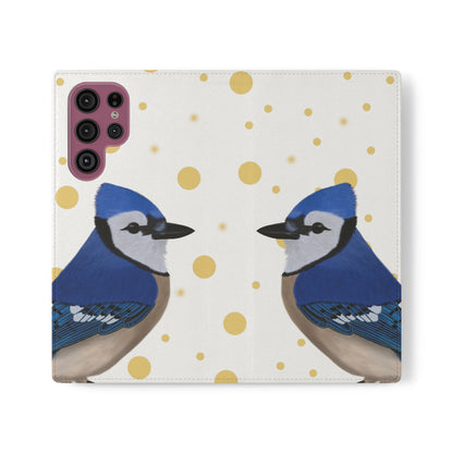 Blue Jay Bird Art Phone Flip Case