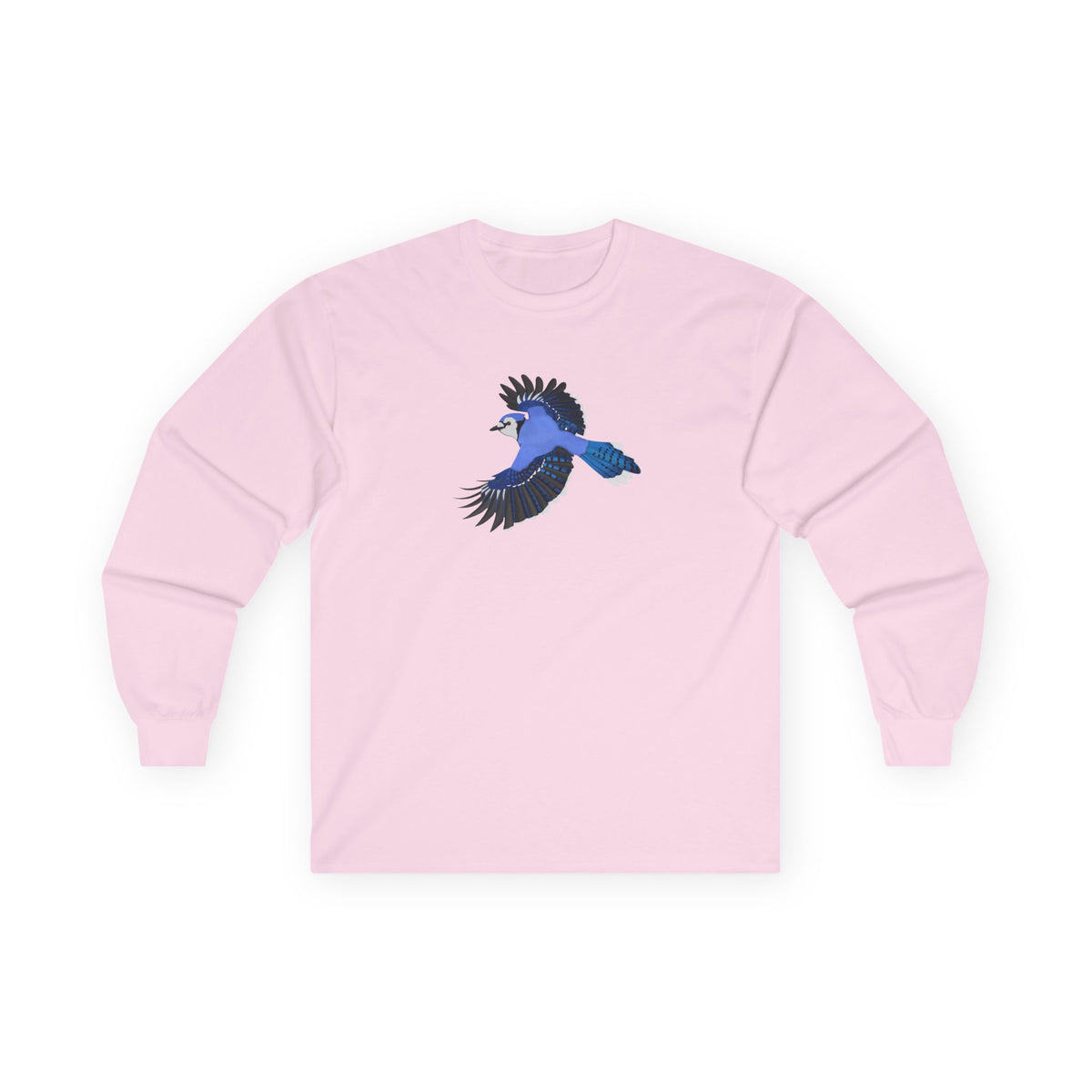 Blue Jay Birding & Birdwatching Bird Cotton Long Sleeve T-Shirt – Graphic Tee, Long-sleeve
