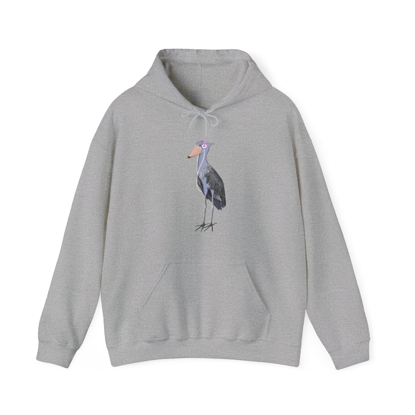 Shoebill with Music Headphones Bird Birdwatching Birdlover Hoodie