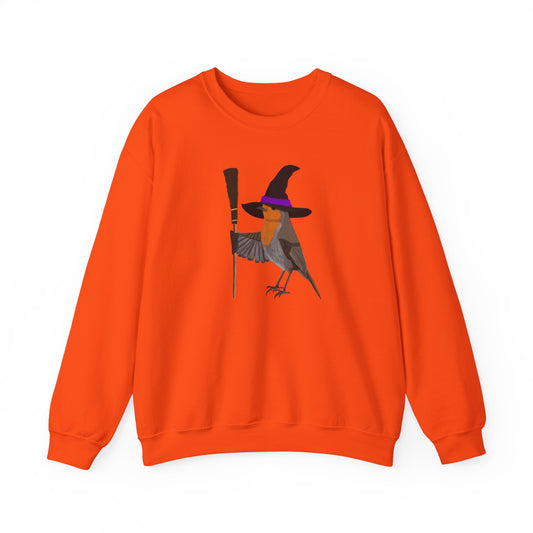 Robin Halloween Witch Birdwatcher Biologist Bird Sweatshirt