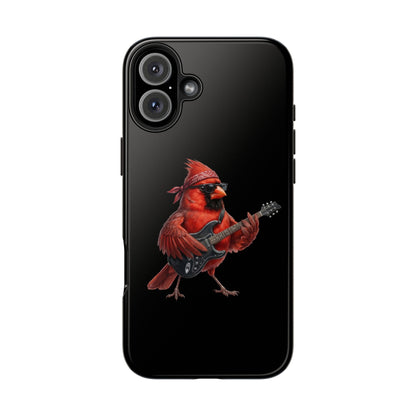 Cardinal with Guitar iPhone Case – Premium Tough Phone Cover Black