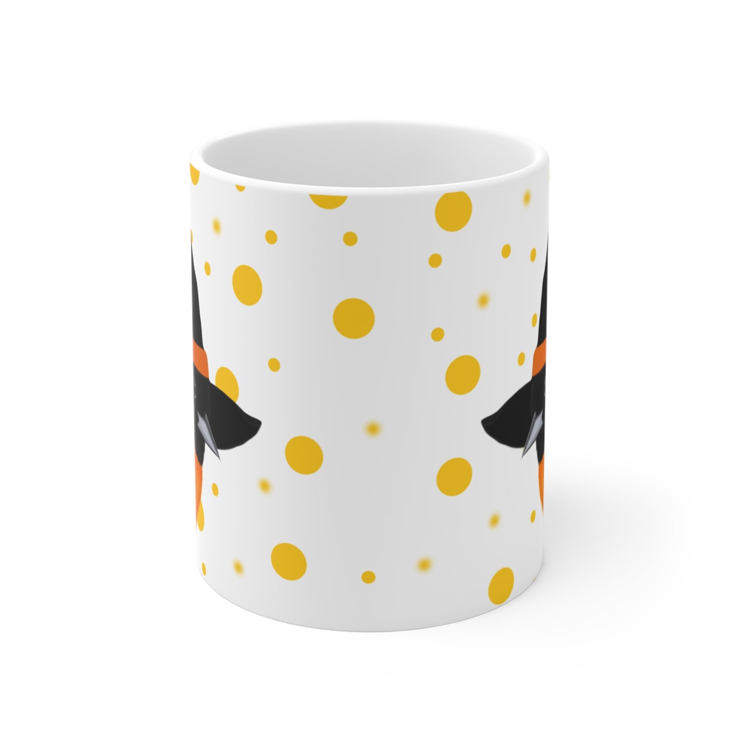 Baltimore Oriole with Witch Hat Halloween Bird Mug 11oz