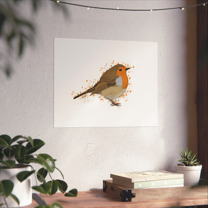 European Robin Bird Artwork Matte Poster