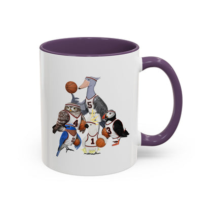 Funny Basketball Ceramic Bird Coffee Mug – Custom Gift for Bird Watchers