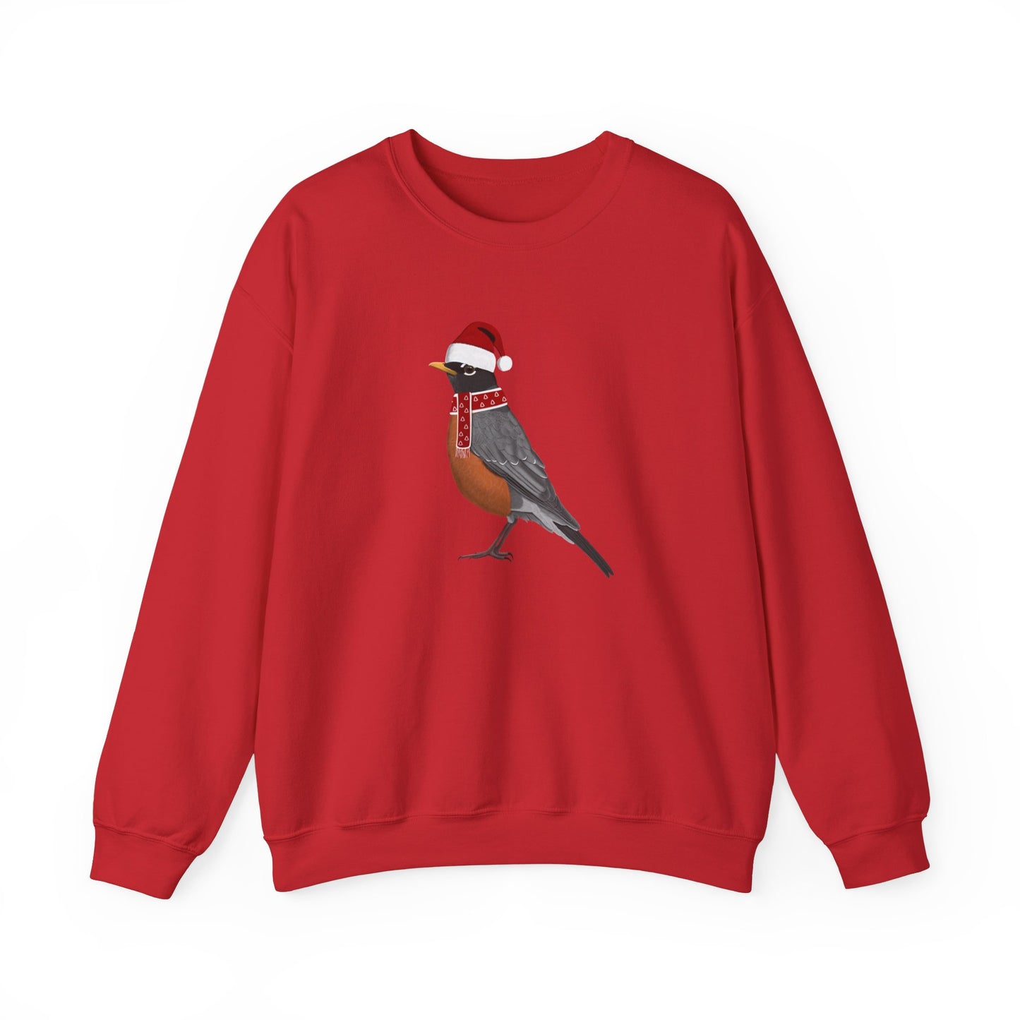 Robin with Christmas Hat Bird Birdwatcher Sweatshirt