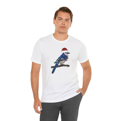 Blue Jay with Fairy Lights Christmas Bird T-Shirt