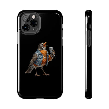 American Robin Singing iPhone Case – Premium Tough Phone Cover Black