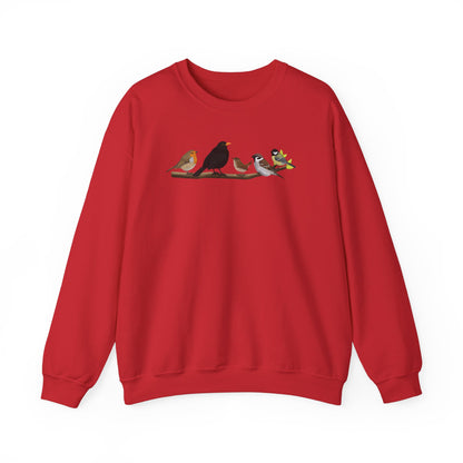 Vögel auf einem Ast Vogel Sweatshirt Amsel Rotkehlchen Kohlmeise Zaunkönig Spatz