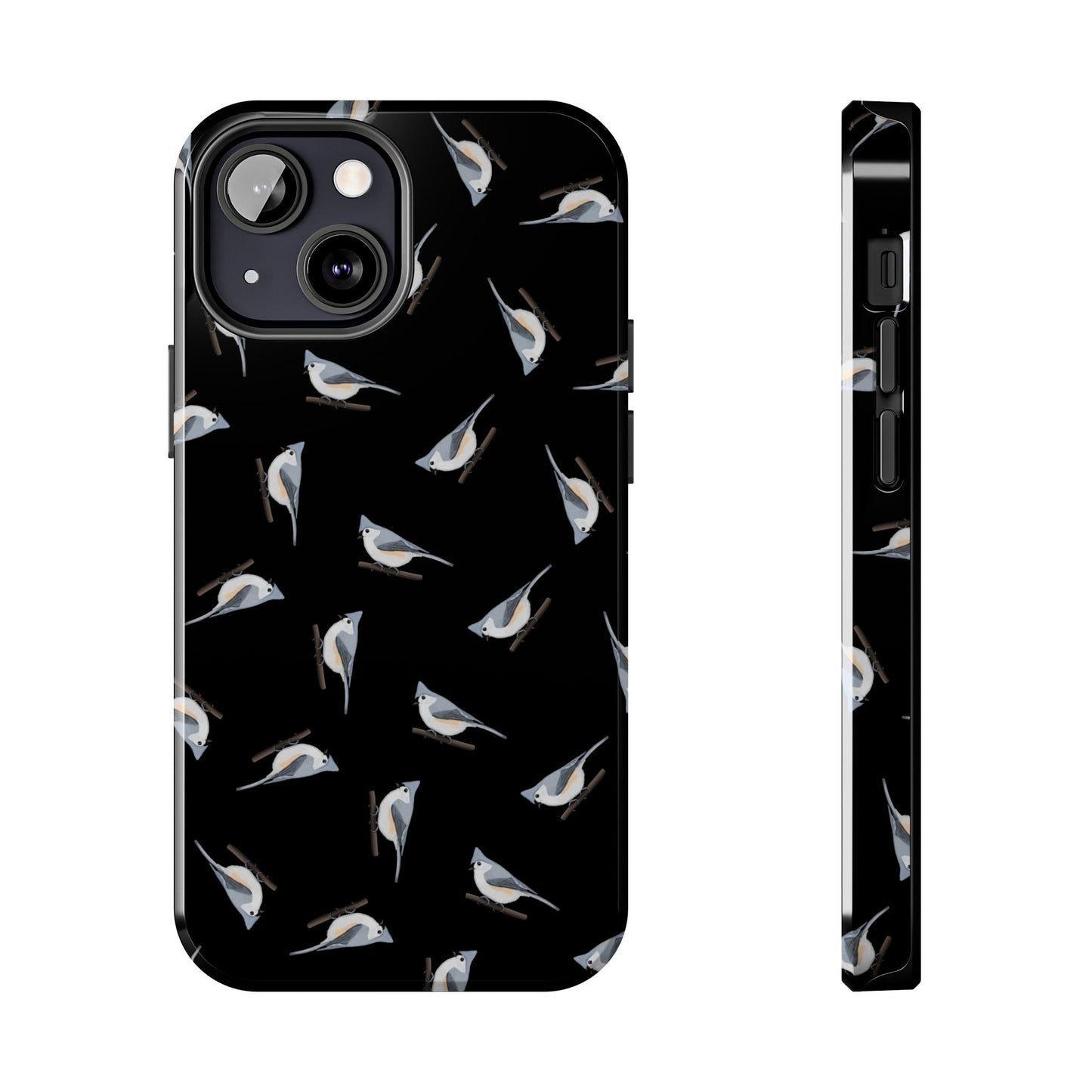 Tufted Titmouse iPhone Case Black – Premium Tough Phone Cover for Bird Lovers – animal lover,