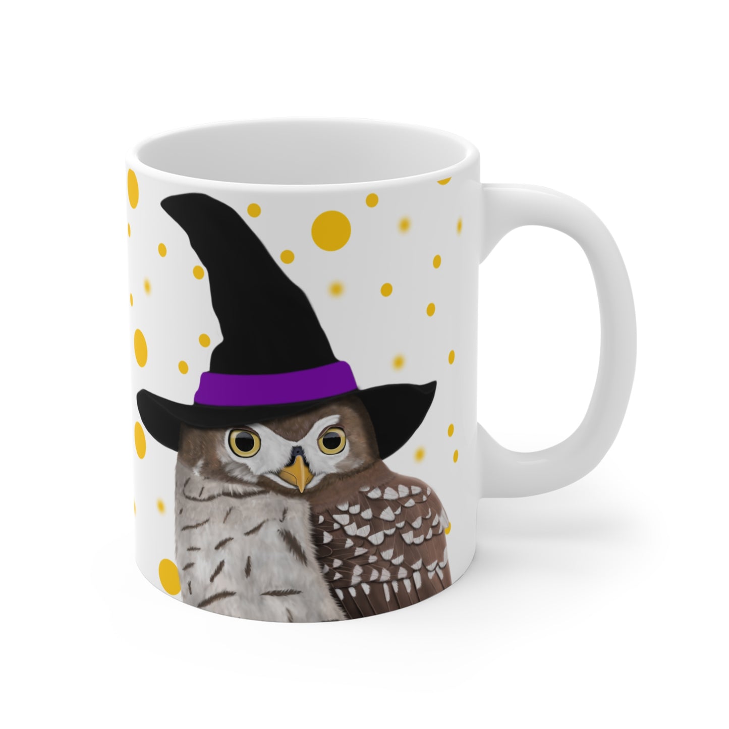 Owl with Witch Hat Halloween Bird Mug 11oz