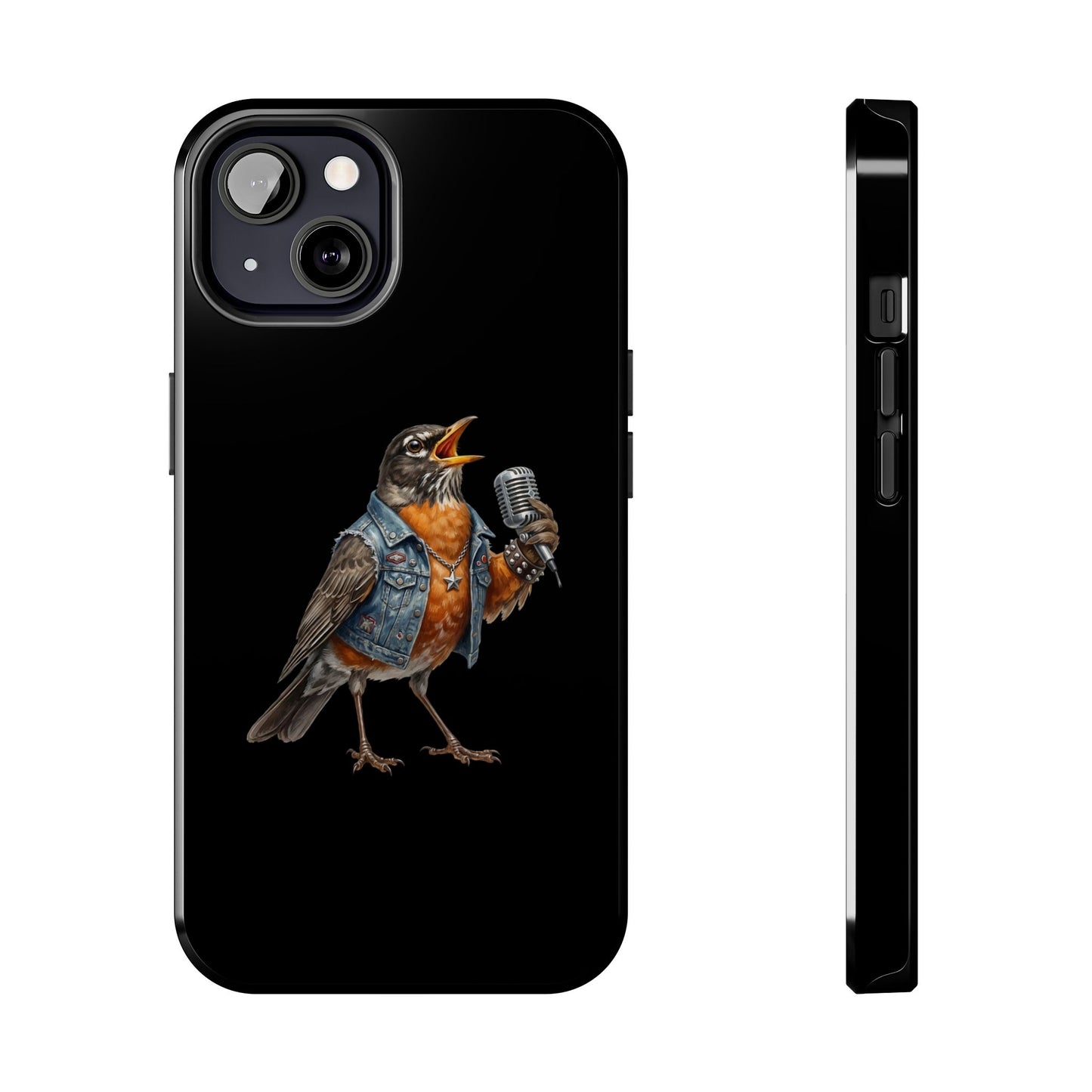 American Robin Singing iPhone Case – Premium Tough Phone Cover Black