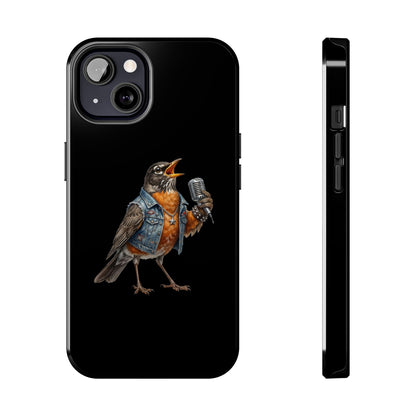 American Robin Singing iPhone Case – Premium Tough Phone Cover Black
