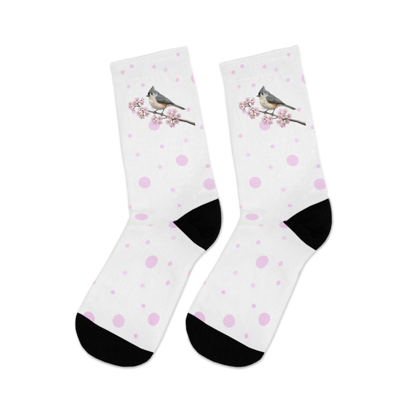 Tufted Titmouse Socks on Accessories background