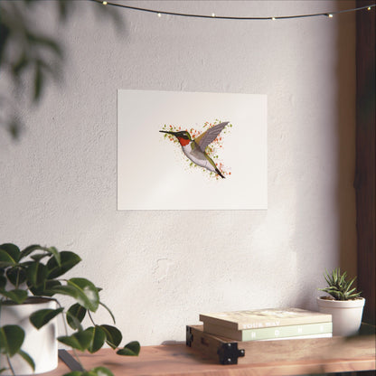 Hummingbird Bird Artwork Matte Poster