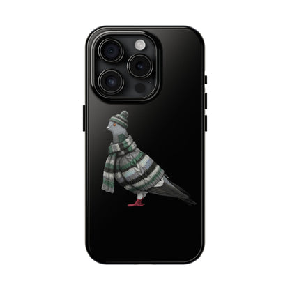 鳥のアートが描かれた鳩の二層式iPhoneケース - 鳥類学者や鳥好きの方へのプレゼントに最適