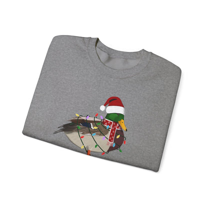 Mallard with Fairy Lights Santa Claus Christmas Bird Sweatshirt