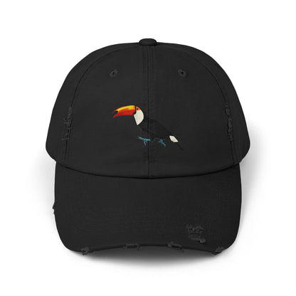 Toucan Bird Art Distressed Cap