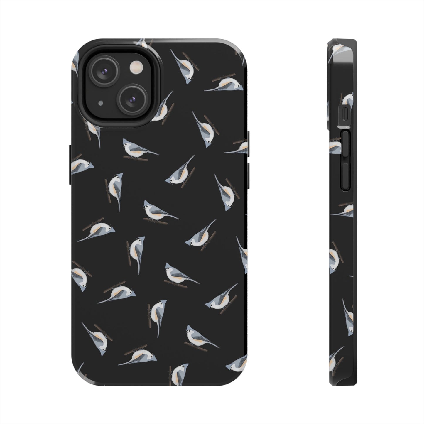 Tufted Titmouse iPhone Case Black – Premium Tough Phone Cover for Bird Lovers