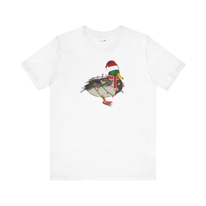 Mallard with Fairy Lights Christmas Bird T-Shirt