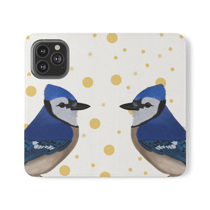 Blue Jay Bird Art Phone Flip Case