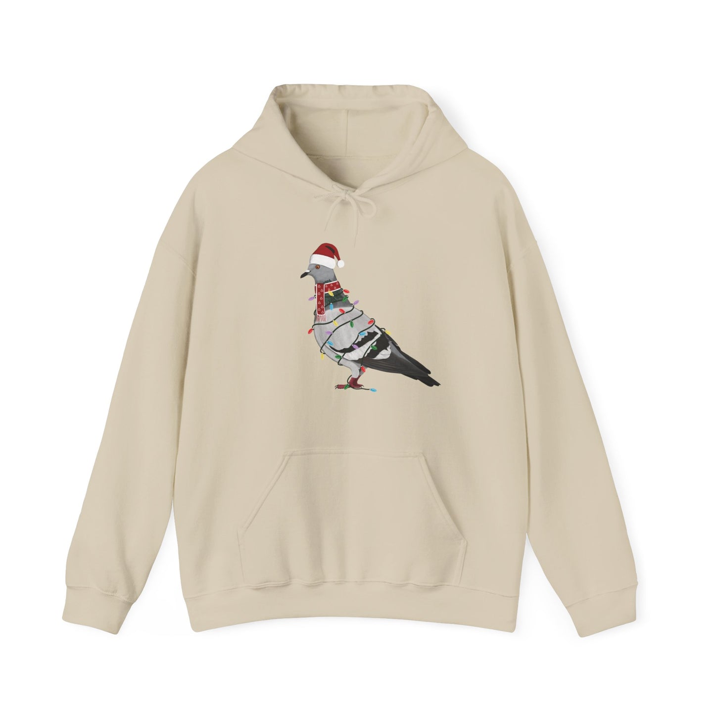 Pigeon with Fairy Lights Christmas Bird Hoodie