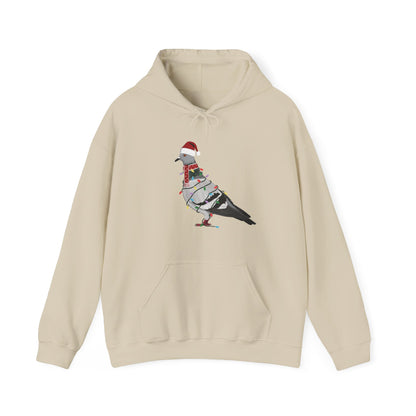 Pigeon with Fairy Lights Christmas Bird Hoodie