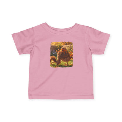 Robin & Squirrel Hug Cute Bird Baby & Toddler Fine Jersey T-Shirt