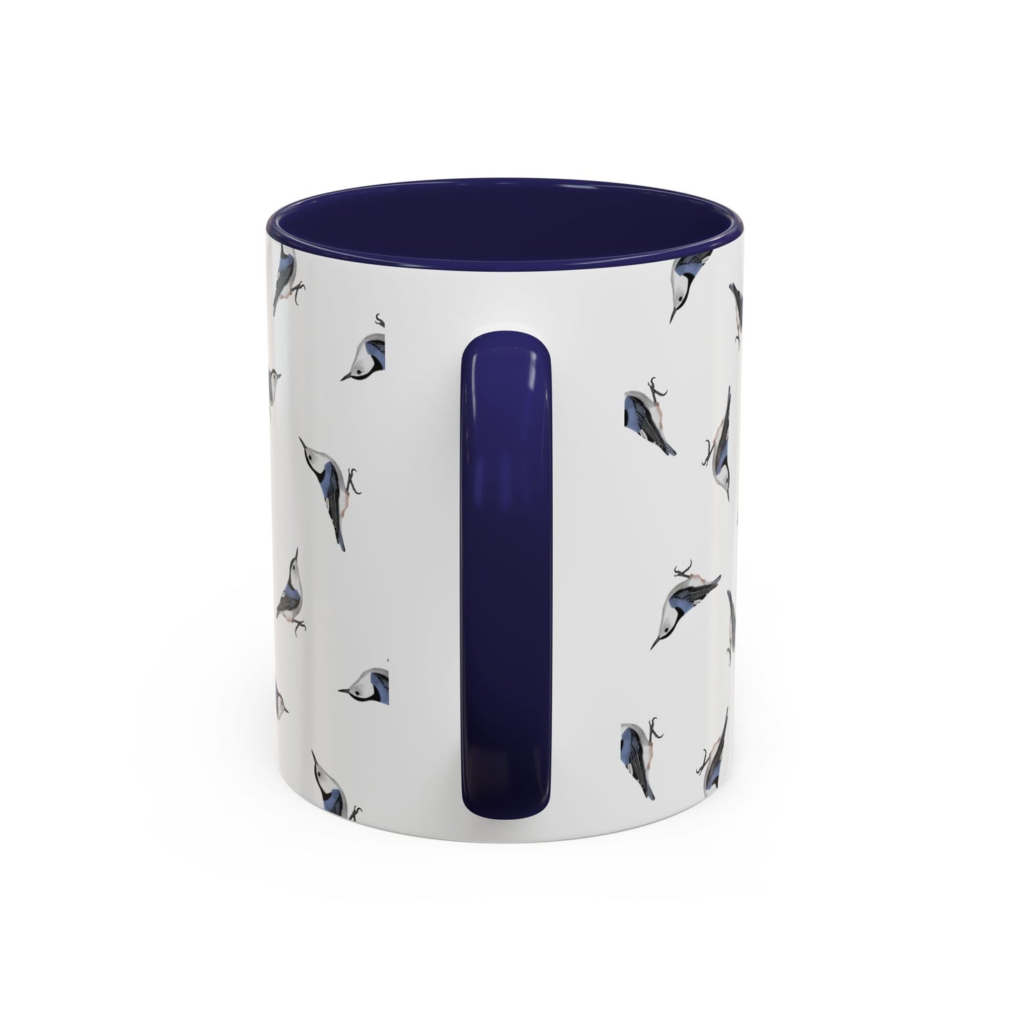 Nuthatch All-Over Pattern Accent Mug | Colorful Bird Lover Gift for Birdwatchers